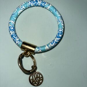 Lilly Pulitzer Blue and White Key Holder with wristlet